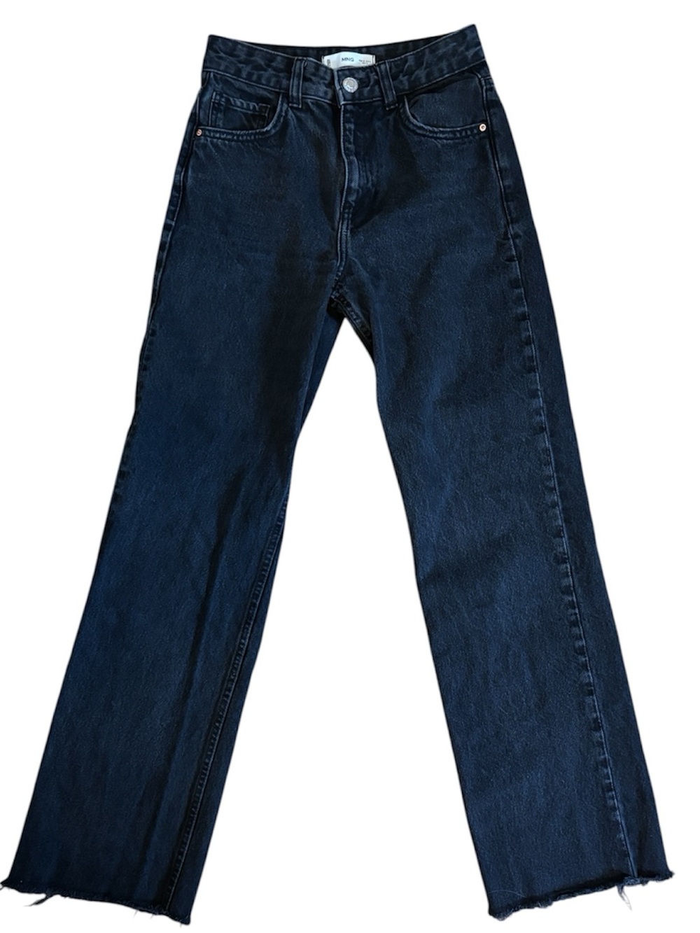 Mango black straight leg denim jeans